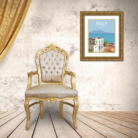 Napoli Gold Ornate Wood Framed Art Print with Double Matting by Escalante, Omar