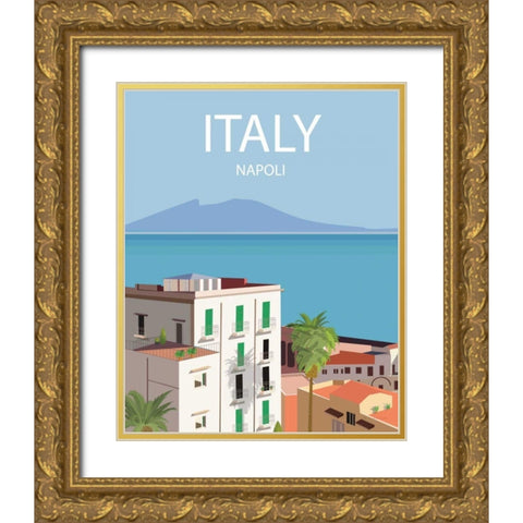 Napoli Gold Ornate Wood Framed Art Print with Double Matting by Escalante, Omar