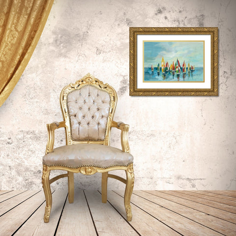 Regatta Gold Ornate Wood Framed Art Print with Double Matting by Vassileva, Silvia