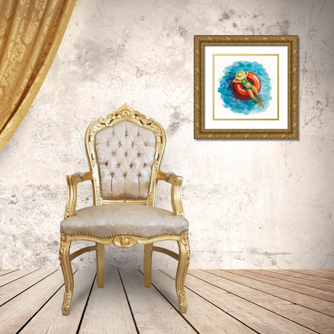 Sunbather I Gold Ornate Wood Framed Art Print with Double Matting by Vassileva, Silvia