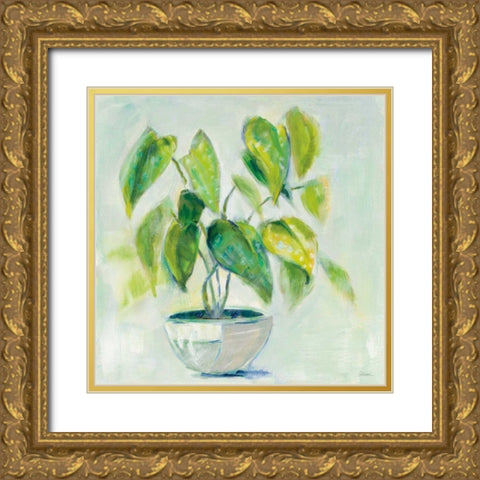 Indoor Happiness Neutral Gold Ornate Wood Framed Art Print with Double Matting by Schlabach, Sue