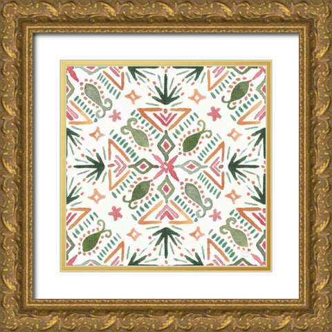 Sweet Southwest Pattern III Gold Ornate Wood Framed Art Print with Double Matting by June, Dina