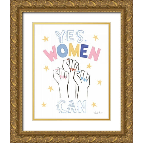 Empowerment I Gold Ornate Wood Framed Art Print with Double Matting by Zaman, Farida