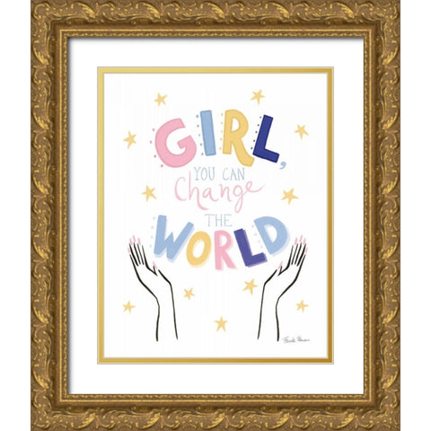 Empowerment II Gold Ornate Wood Framed Art Print with Double Matting by Zaman, Farida