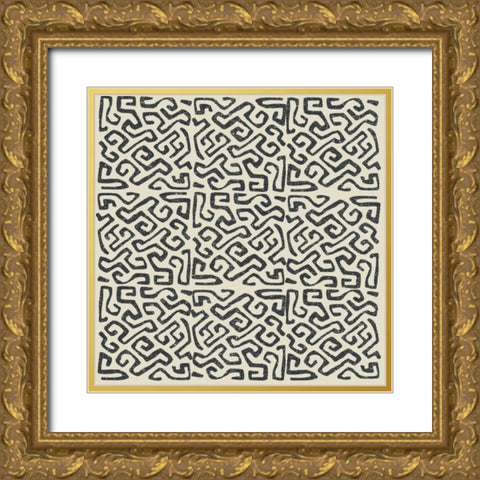 Kuba Play I Neutral Gold Ornate Wood Framed Art Print with Double Matting by Warrick, Cheryl