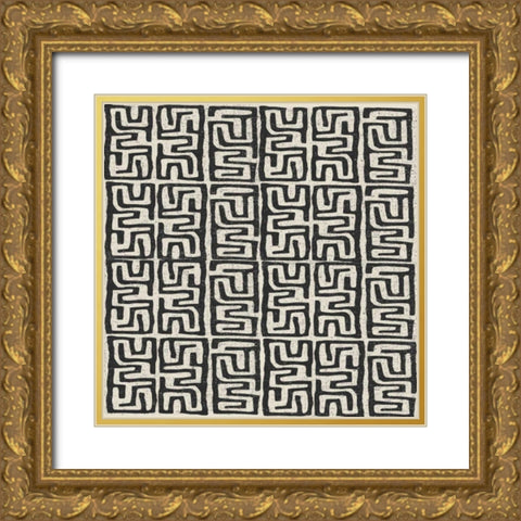 Kuba Play III Neutral Gold Ornate Wood Framed Art Print with Double Matting by Warrick, Cheryl