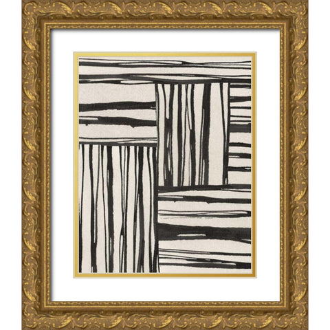 Sentiment Stripes III Gold Ornate Wood Framed Art Print with Double Matting by Paschke, Chris