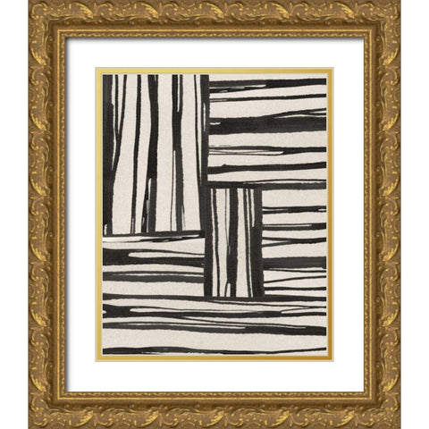 Sentiment Stripes IV Gold Ornate Wood Framed Art Print with Double Matting by Paschke, Chris