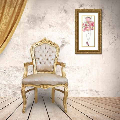 Floral Fashion Shoulders I Pink Gold Ornate Wood Framed Art Print with Double Matting by Tavoletti, Anne