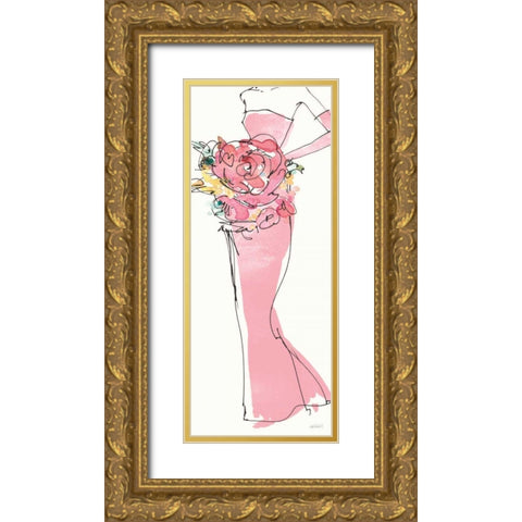 Floral Fashion Shoulders II Pink Gold Ornate Wood Framed Art Print with Double Matting by Tavoletti, Anne
