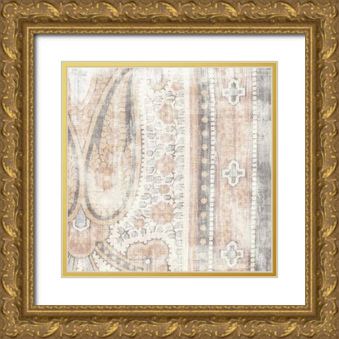 Antique Cloth II Gold Ornate Wood Framed Art Print with Double Matting by Wild Apple Portfolio