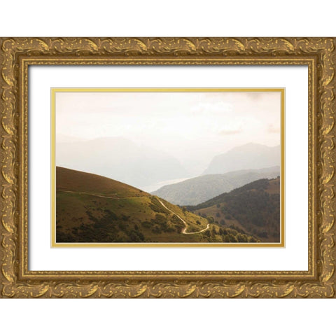 The Pass Gold Ornate Wood Framed Art Print with Double Matting by Aledanda