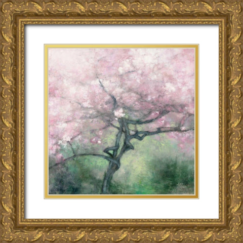 Blooming Apple Tree Gold Ornate Wood Framed Art Print with Double Matting by Purinton, Julia