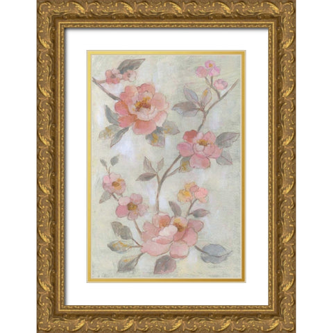 Romantic Spring Flowers I Gold Ornate Wood Framed Art Print with Double Matting by Vassileva, Silvia