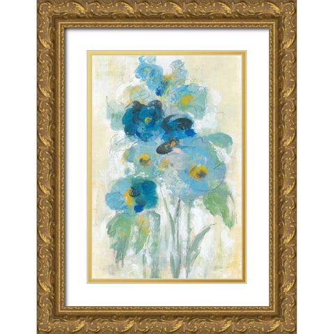 Loose Bouquet II Gold Ornate Wood Framed Art Print with Double Matting by Vassileva, Silvia