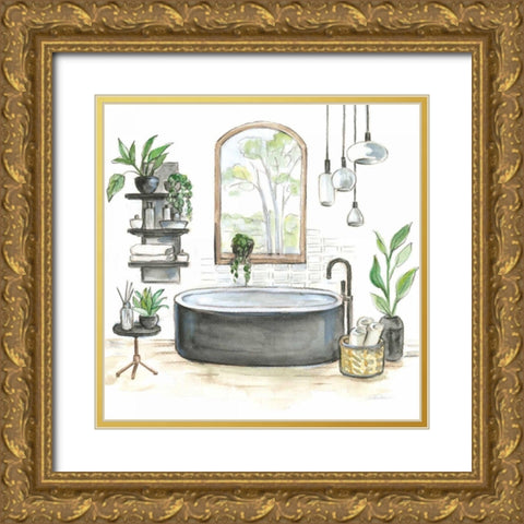 Black Bathtub I Gold Ornate Wood Framed Art Print with Double Matting by Vassileva, Silvia