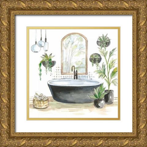 Black Bathtub II Gold Ornate Wood Framed Art Print with Double Matting by Vassileva, Silvia