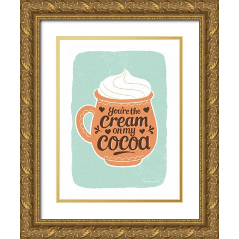Cream on My Cocoa Gold Ornate Wood Framed Art Print with Double Matting by Snowdon, Alexandra
