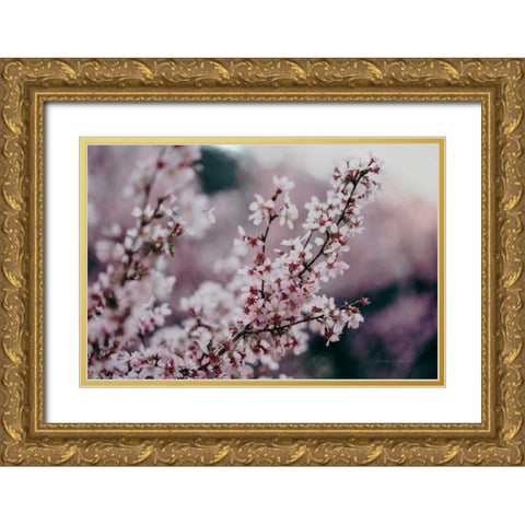 Cherry Blossom Gold Ornate Wood Framed Art Print with Double Matting by Catterall, Elise