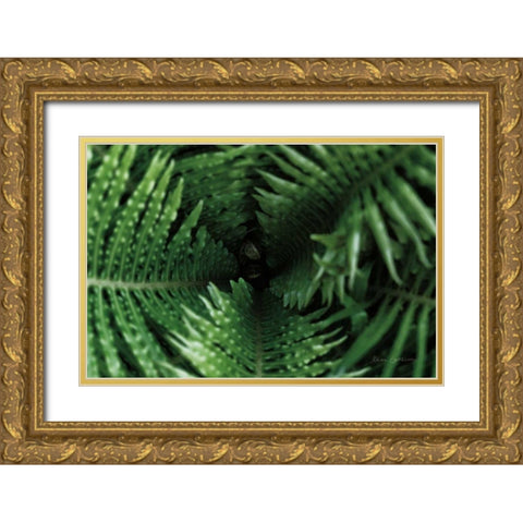 Fern Detail Gold Ornate Wood Framed Art Print with Double Matting by Catterall, Elise