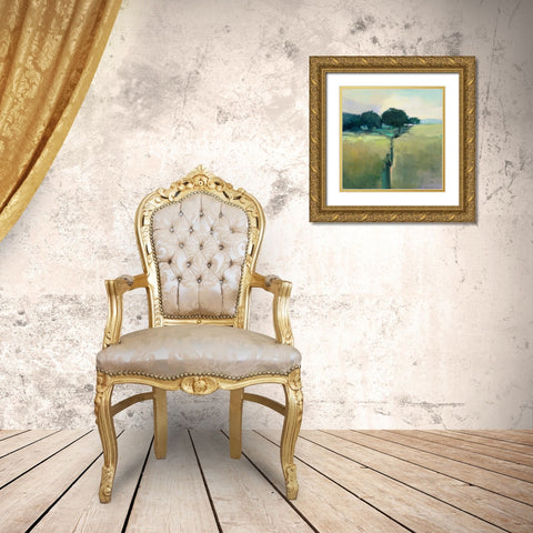 Scenic Meadow Gold Ornate Wood Framed Art Print with Double Matting by Purinton, Julia