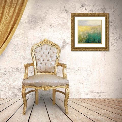 Meadow Abstract Gold Ornate Wood Framed Art Print with Double Matting by Purinton, Julia