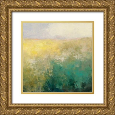 Meadow Abstract Gold Ornate Wood Framed Art Print with Double Matting by Purinton, Julia