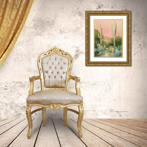 Sunrise Desert I Gold Ornate Wood Framed Art Print with Double Matting by Purinton, Julia