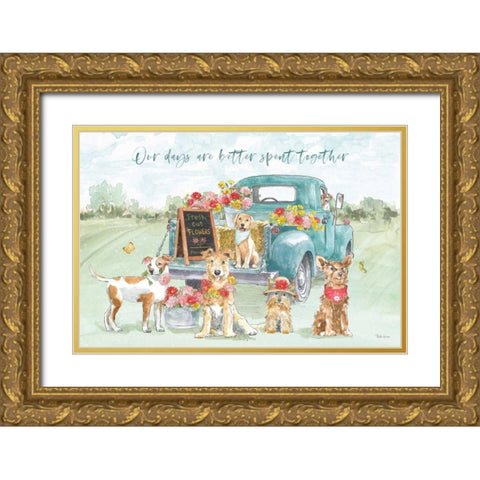 Furry Pals I Gold Ornate Wood Framed Art Print with Double Matting by Grove, Beth