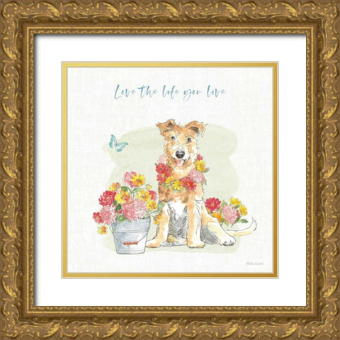 Furry Pals II Gold Ornate Wood Framed Art Print with Double Matting by Grove, Beth