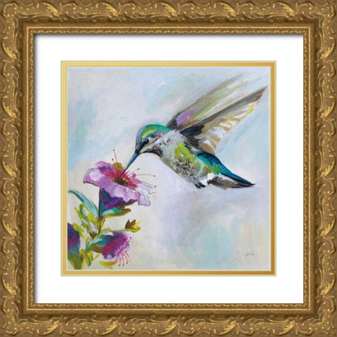 Hummingbird II Gold Ornate Wood Framed Art Print with Double Matting by Vertentes, Jeanette