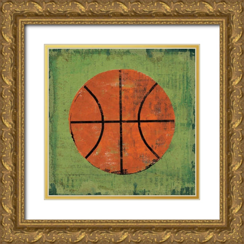 Ball II Green Gold Ornate Wood Framed Art Print with Double Matting by Mullan, Michael