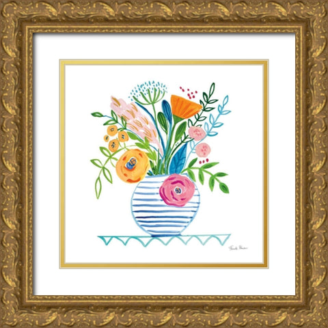 Bountiful Blooms I Gold Ornate Wood Framed Art Print with Double Matting by Zaman, Farida