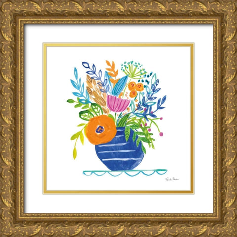 Bountiful Blooms II Gold Ornate Wood Framed Art Print with Double Matting by Zaman, Farida