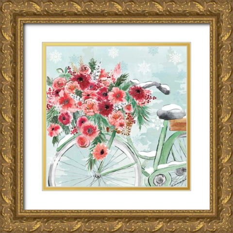 Holiday Ride VI Gold Ornate Wood Framed Art Print with Double Matting by June, Dina