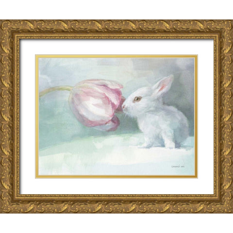 Promise of Spring Gold Ornate Wood Framed Art Print with Double Matting by Nai, Danhui
