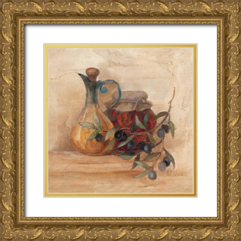 Tuscan Table IV - WAGMay 2008 Wag Line Gold Ornate Wood Framed Art Print with Double Matting by Hristova, Albena