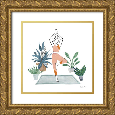 Self Care III Gold Ornate Wood Framed Art Print with Double Matting by Zaman, Farida