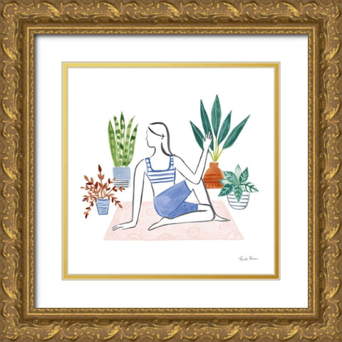 Self Care IV Gold Ornate Wood Framed Art Print with Double Matting by Zaman, Farida