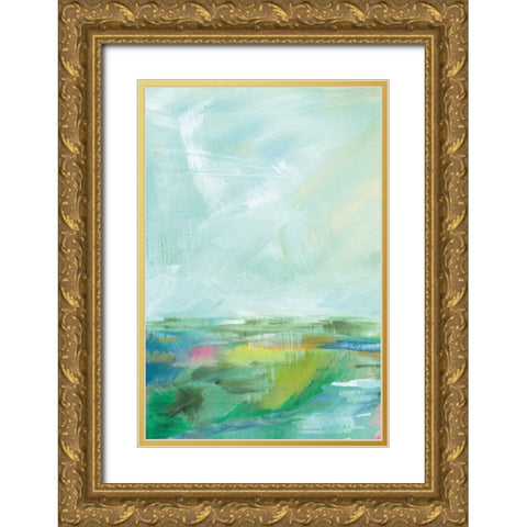 Colorful Horizon Vertical Crop I Gold Ornate Wood Framed Art Print with Double Matting by Schlabach, Sue