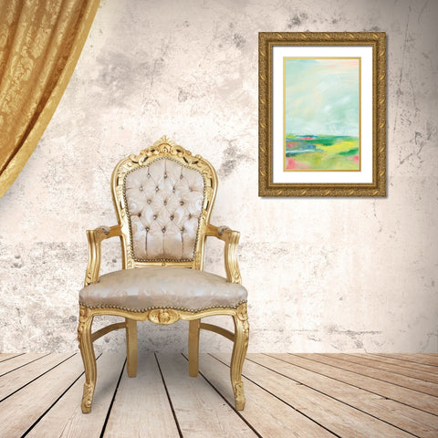 Colorful Horizon Vertical Crop II Gold Ornate Wood Framed Art Print with Double Matting by Schlabach, Sue