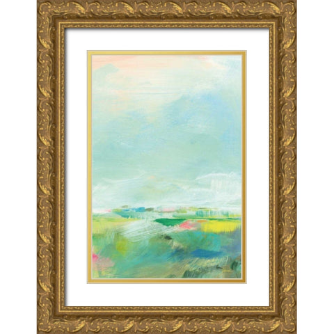 Colorful Horizon Vertical Crop III Gold Ornate Wood Framed Art Print with Double Matting by Schlabach, Sue