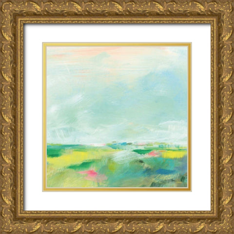 Colorful Horizon Square II Gold Ornate Wood Framed Art Print with Double Matting by Schlabach, Sue