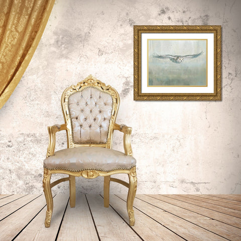 Soaring Neutral Gold Ornate Wood Framed Art Print with Double Matting by Nai, Danhui