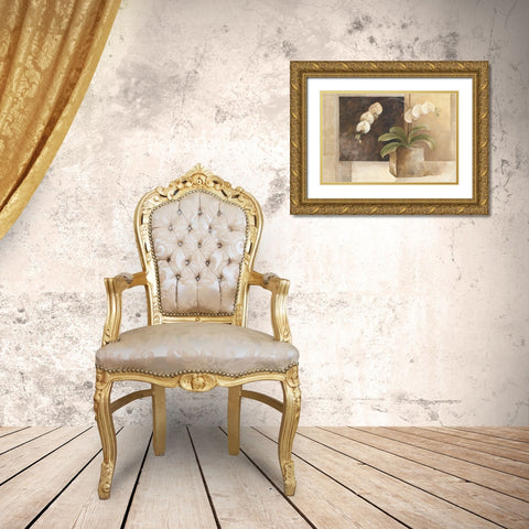 Contemporary Orchid Gold Ornate Wood Framed Art Print with Double Matting by Hristova, Albena