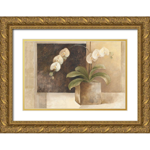 Contemporary Orchid Gold Ornate Wood Framed Art Print with Double Matting by Hristova, Albena