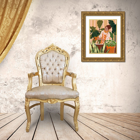 A Balanced Self I Gold Ornate Wood Framed Art Print with Double Matting by Gallagher, Megan
