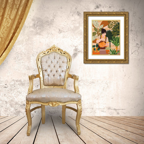 A Balanced Self II Gold Ornate Wood Framed Art Print with Double Matting by Gallagher, Megan