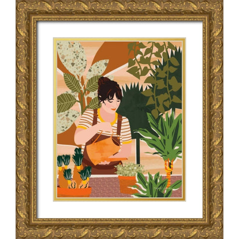 A Balanced Self II Gold Ornate Wood Framed Art Print with Double Matting by Gallagher, Megan