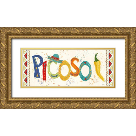 Tex Mex Fiesta IX Gold Ornate Wood Framed Art Print with Double Matting by Charron, Veronique